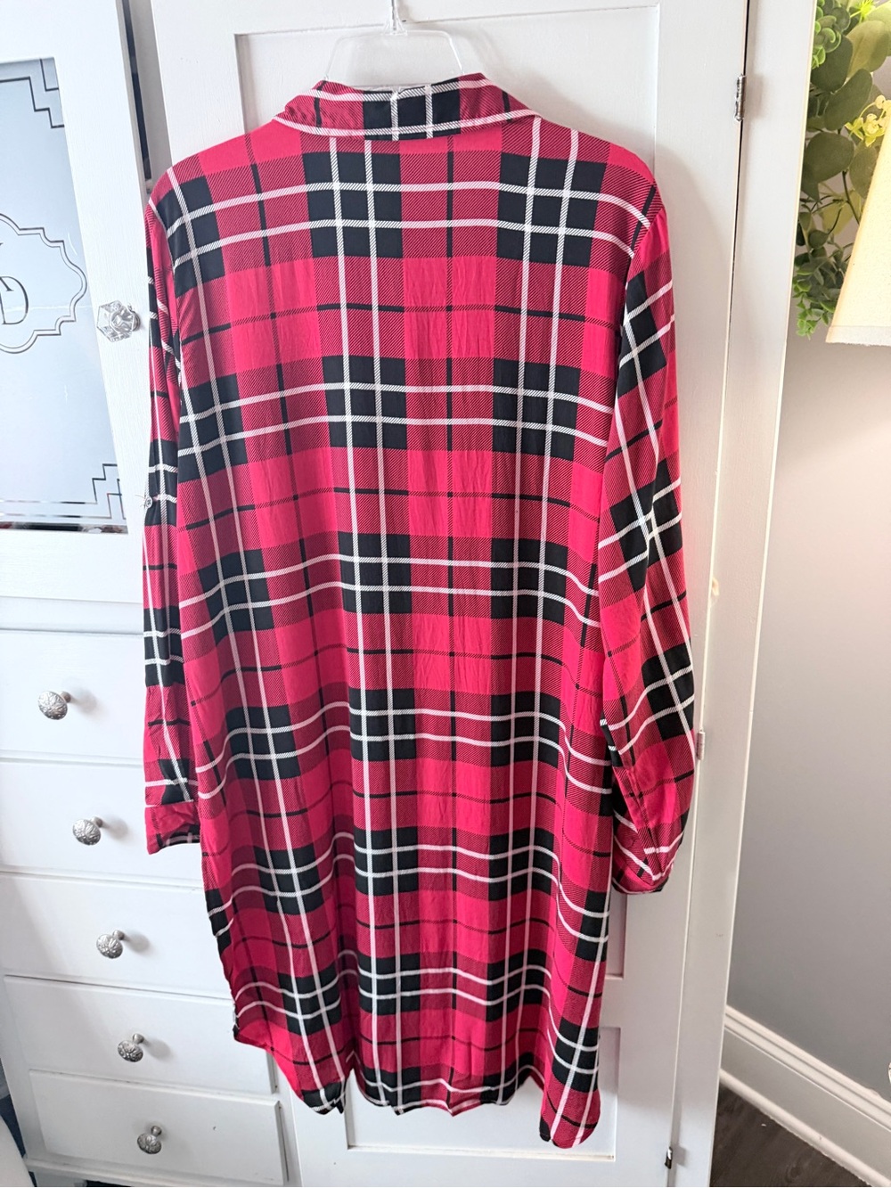 Miss Lili Red and Black Plaid Button-Up Tunic - Picture 7 of 10